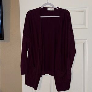 Time and Tru Deep Burgundy Cardigan